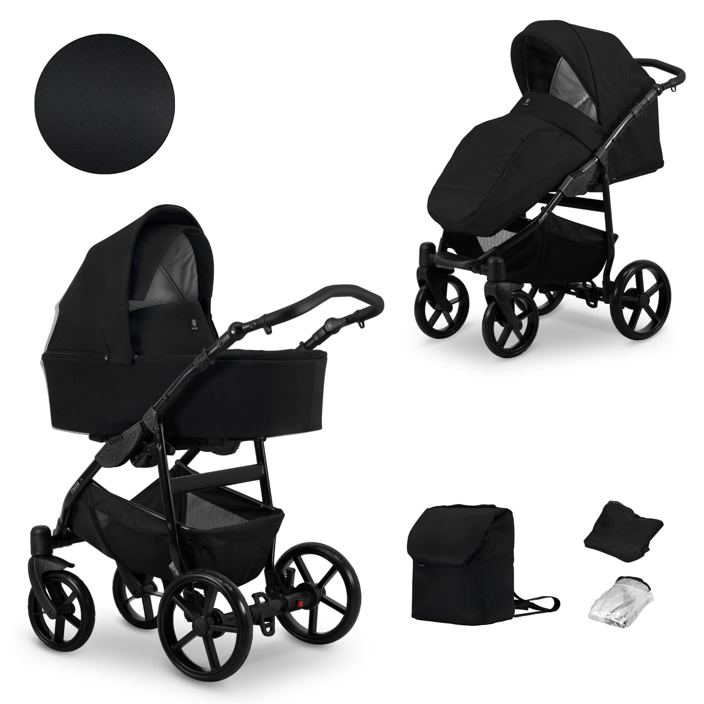 Kunert Mata Universal pram/stroller 2in1 (10-B-Black)