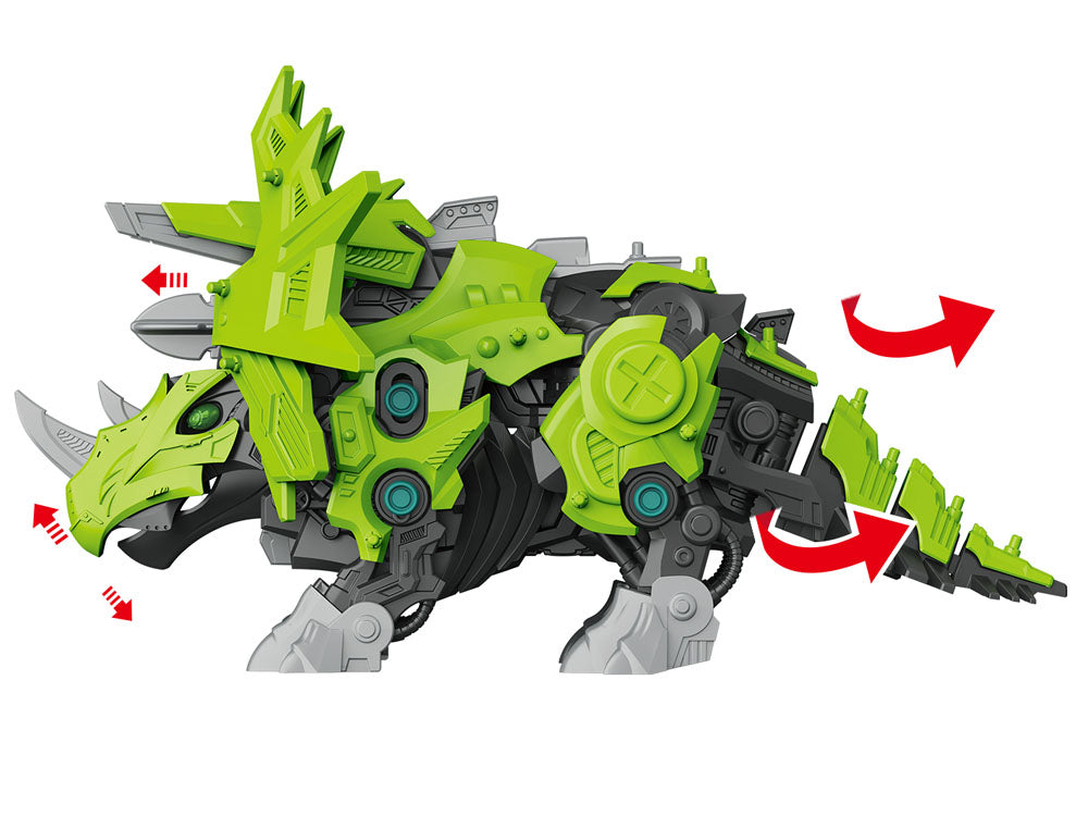 Kustīgs Triceratops robota modelis