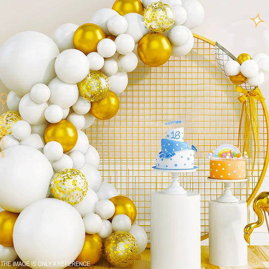 Balloon Decor, gold-white, 78 balloons