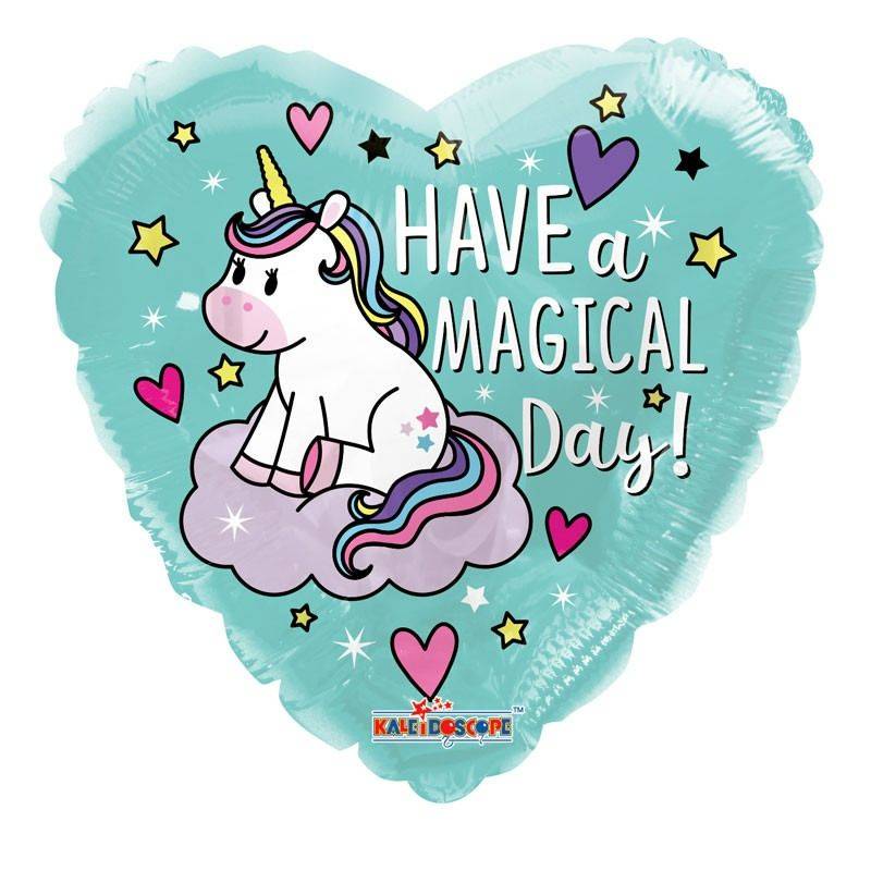 Foil balloon with Unicorn, Have A Magical Day, 46 cm