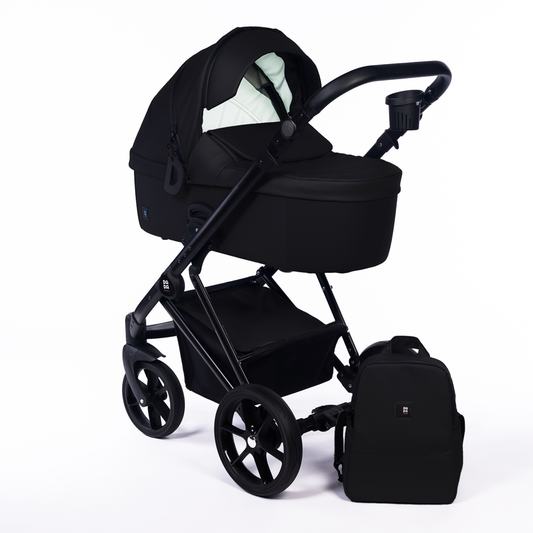 Baby stroller 2in1 NEXÜS Eco leather - BLACK 