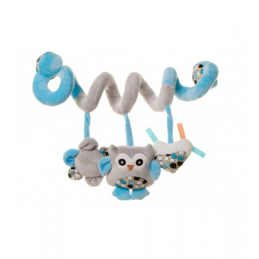 Plīša spirāle OWLS blue 4BABY OB07 Play&Edu