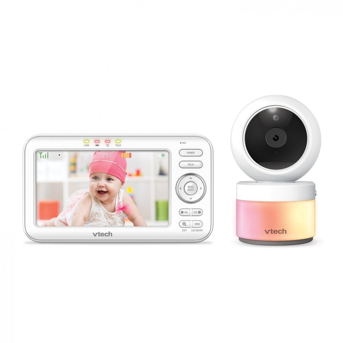 Vtech 5 collu digitālais video mazuļa monitors ar panoramēšanas un slīpuma kameru VM5463